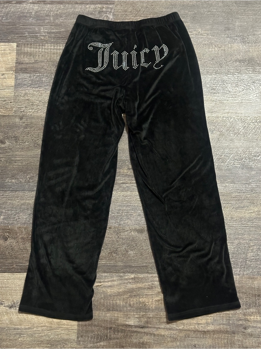 Juicy Couture Black Velour Rhinestone Sleepwear - Medium - Y2K Inspired
